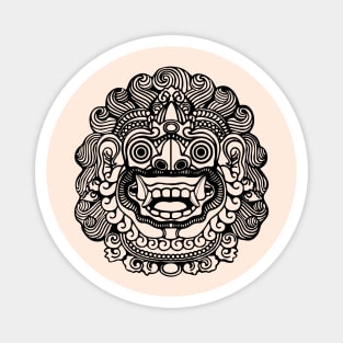 Balinese Mask Lineart Magnet